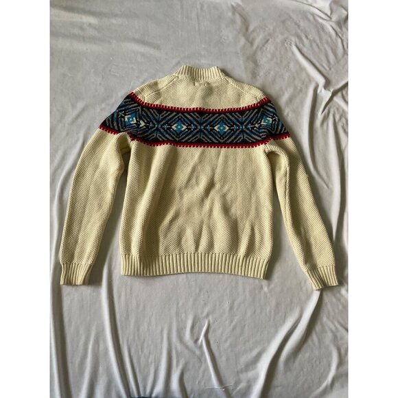 Izod Mens Cream Sweater L/G With Nordic Design 75% Cotton & 25% Acrylic - Picture 7 of 8